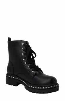 CHASE AND CHLOE Mira Studded Lug Combat Boot