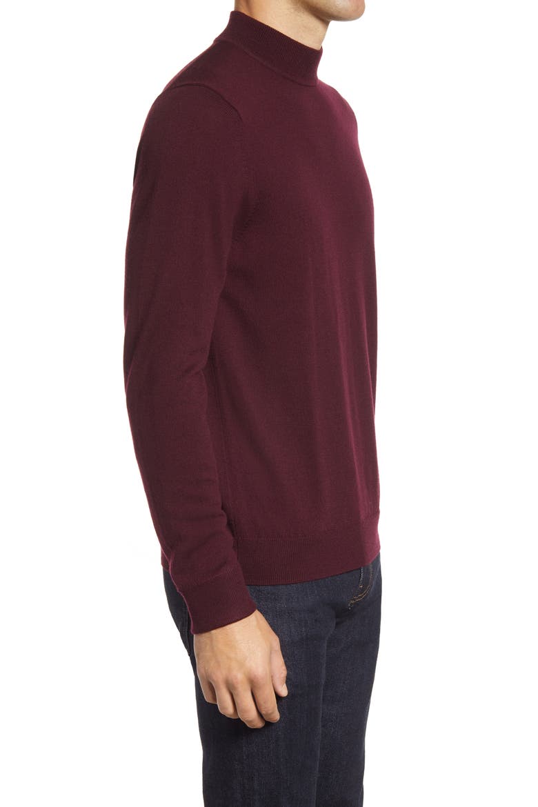 Washable Merino Wool Mock Neck, Alternate, color, BURGUNDY FUDGE