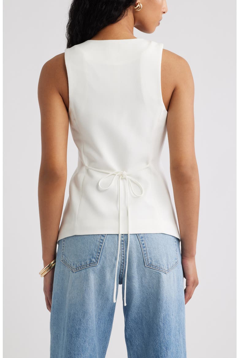 Icon Twill Asymmetric Button Vest, Alternate, color, IVORY