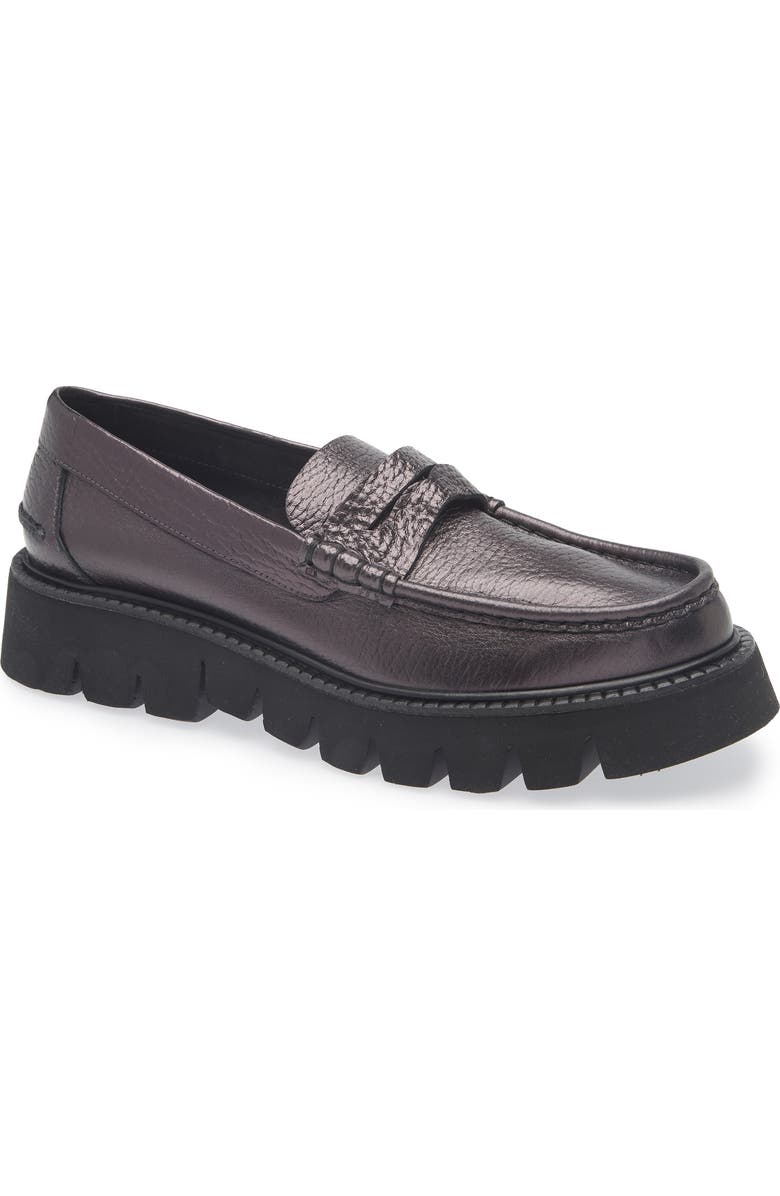 Pedro Garcia Sebas Lug Penny Loafer, Main, color, Anthracite