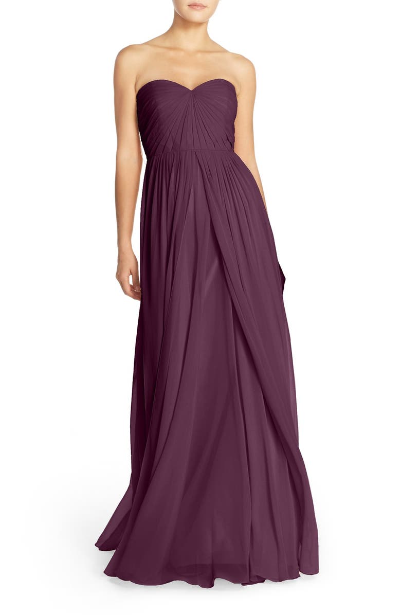 Jenny Yoo Mira Convertible Strapless Chiffon Gown, Main, color, 