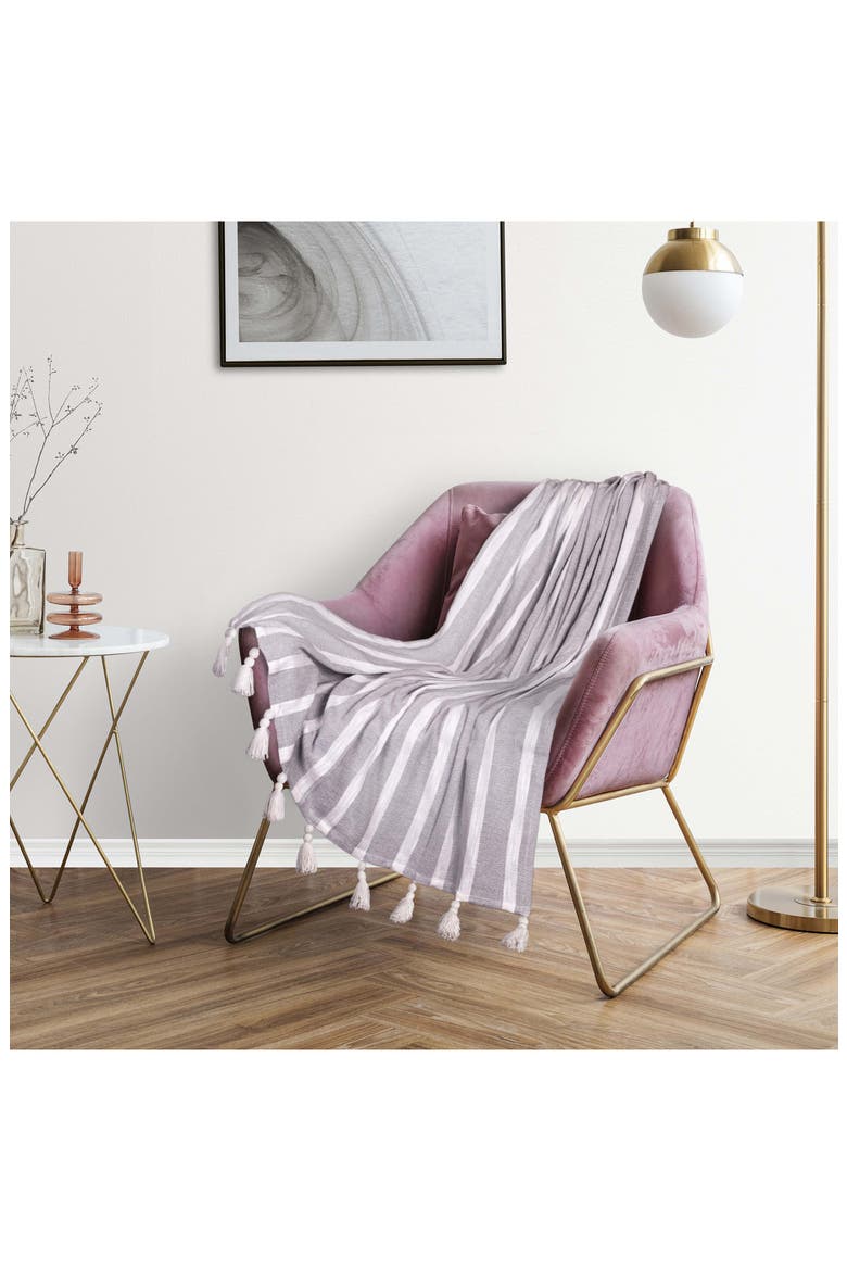 Nara Tassel Throw Blanket, Alternate, color, LIGHT GREY