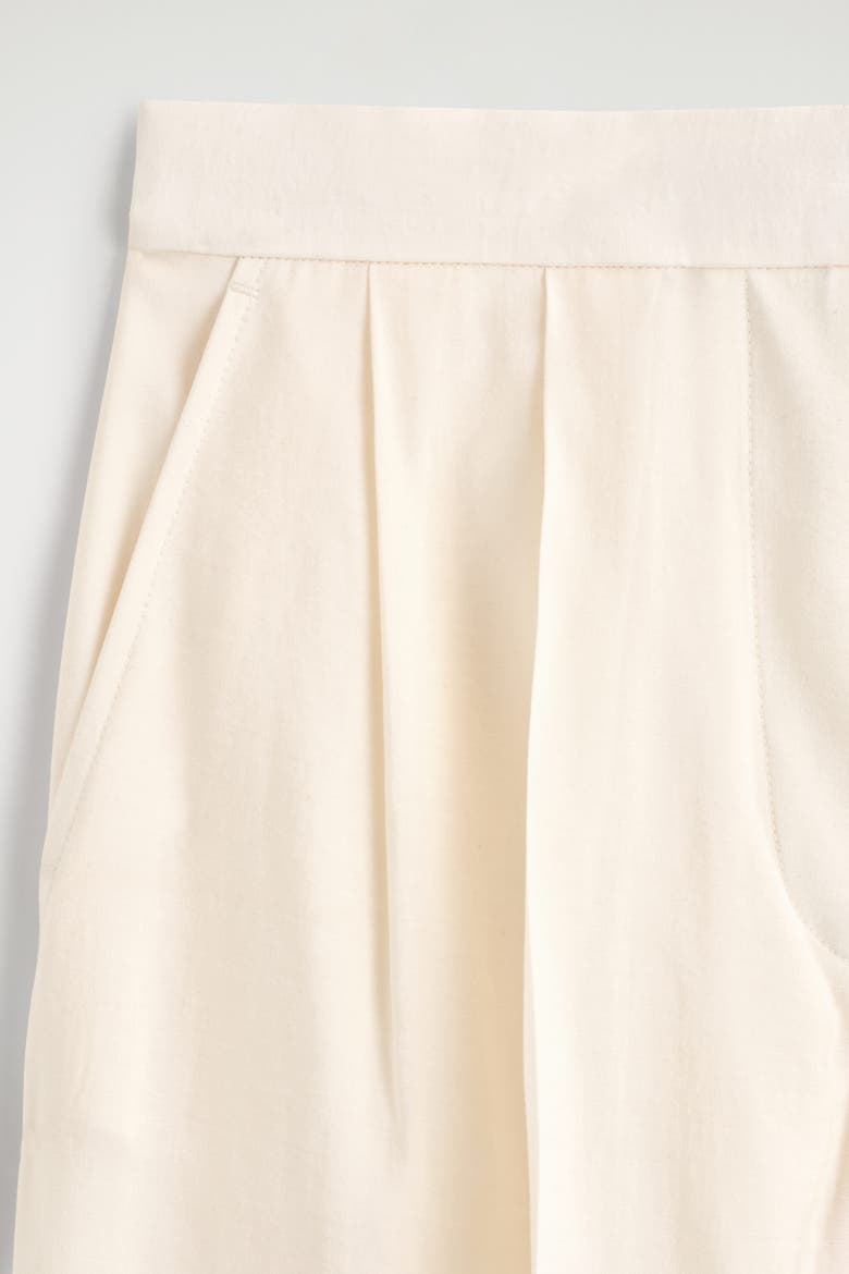 Pleated Modal Wide-leg Trousers, Alternate, color, CREAM