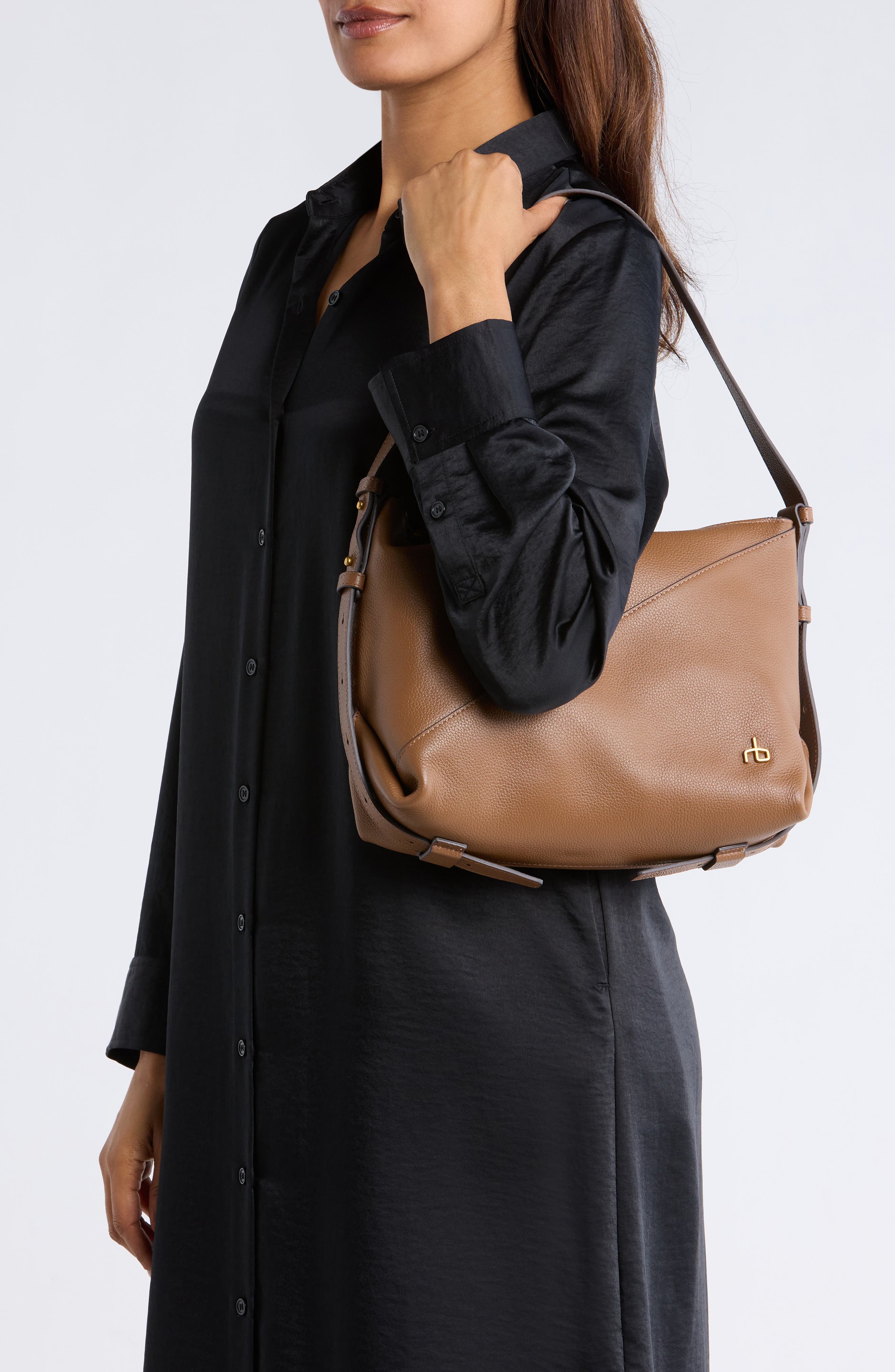 Fulton Leather Shoulder Bag, Alternate, color, COGNAC