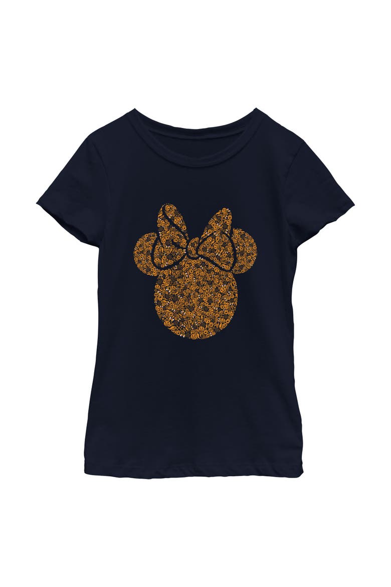 Girl's Minnie Mouse Halloween Disney Minnie Mouse Silhouette Filled T-Shirt, Main, color, Navy Blue