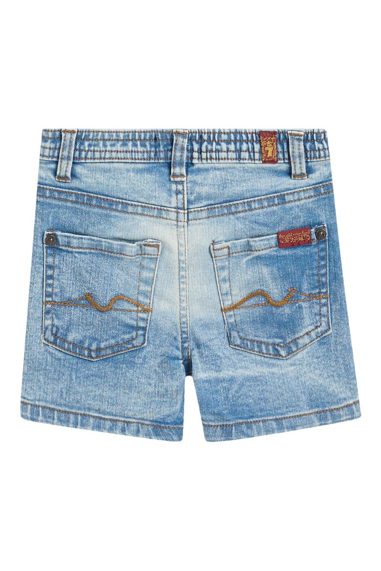 Cotton Polo & Denim Shorts Set, Alternate, color, MARSHMALLOW