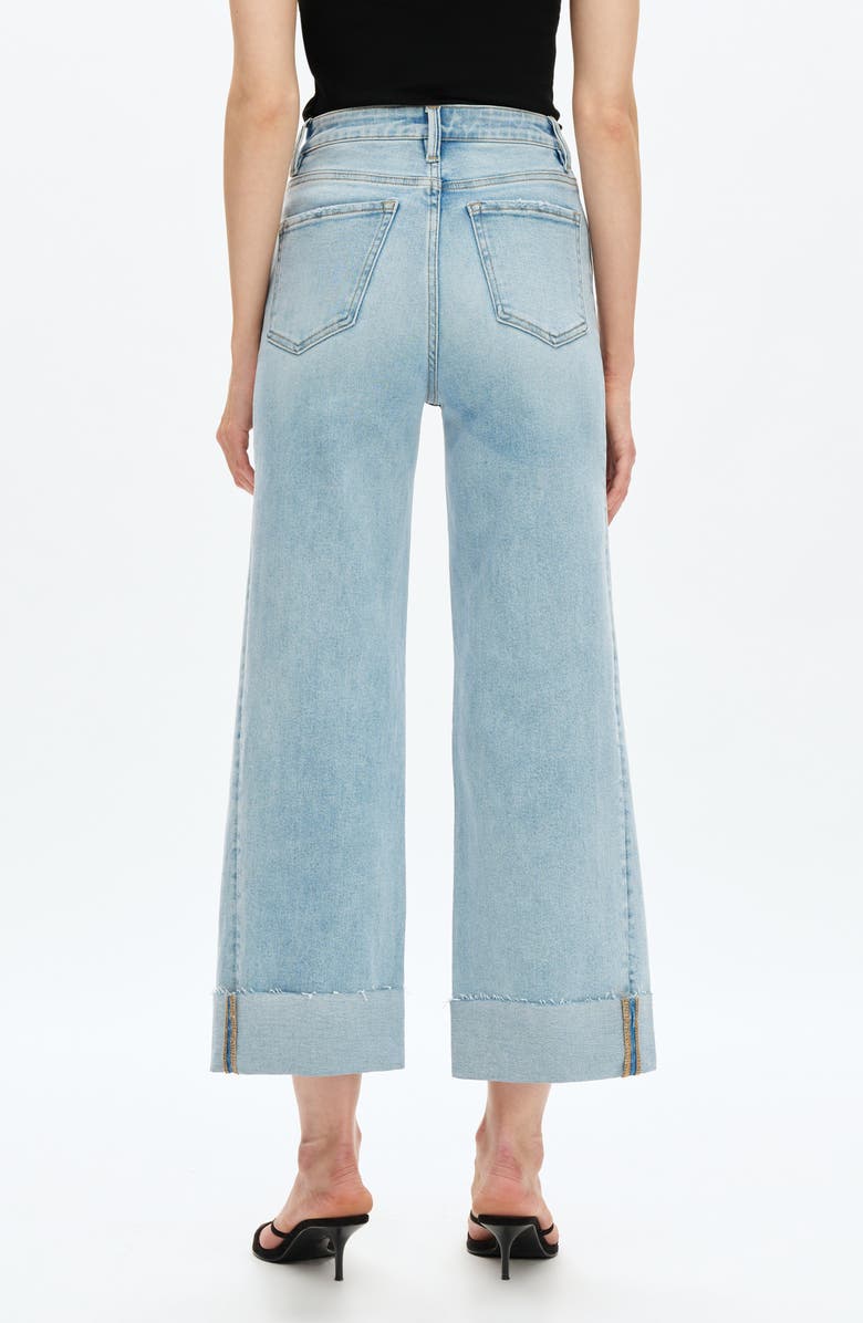 Bayeas Zephyrine High Waist Cuff Wide Leg Jeans, Alternate, color, Baby Blue