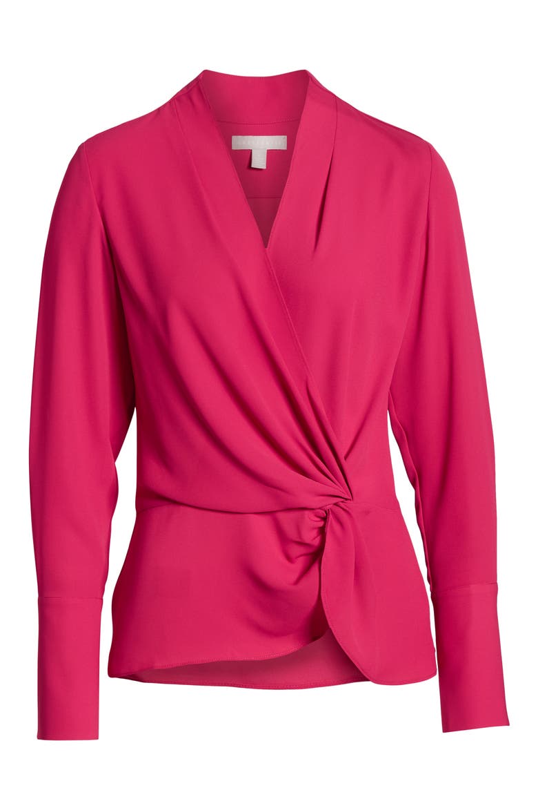 Surplice Twist Front Top, Alternate, color, RED CERISE