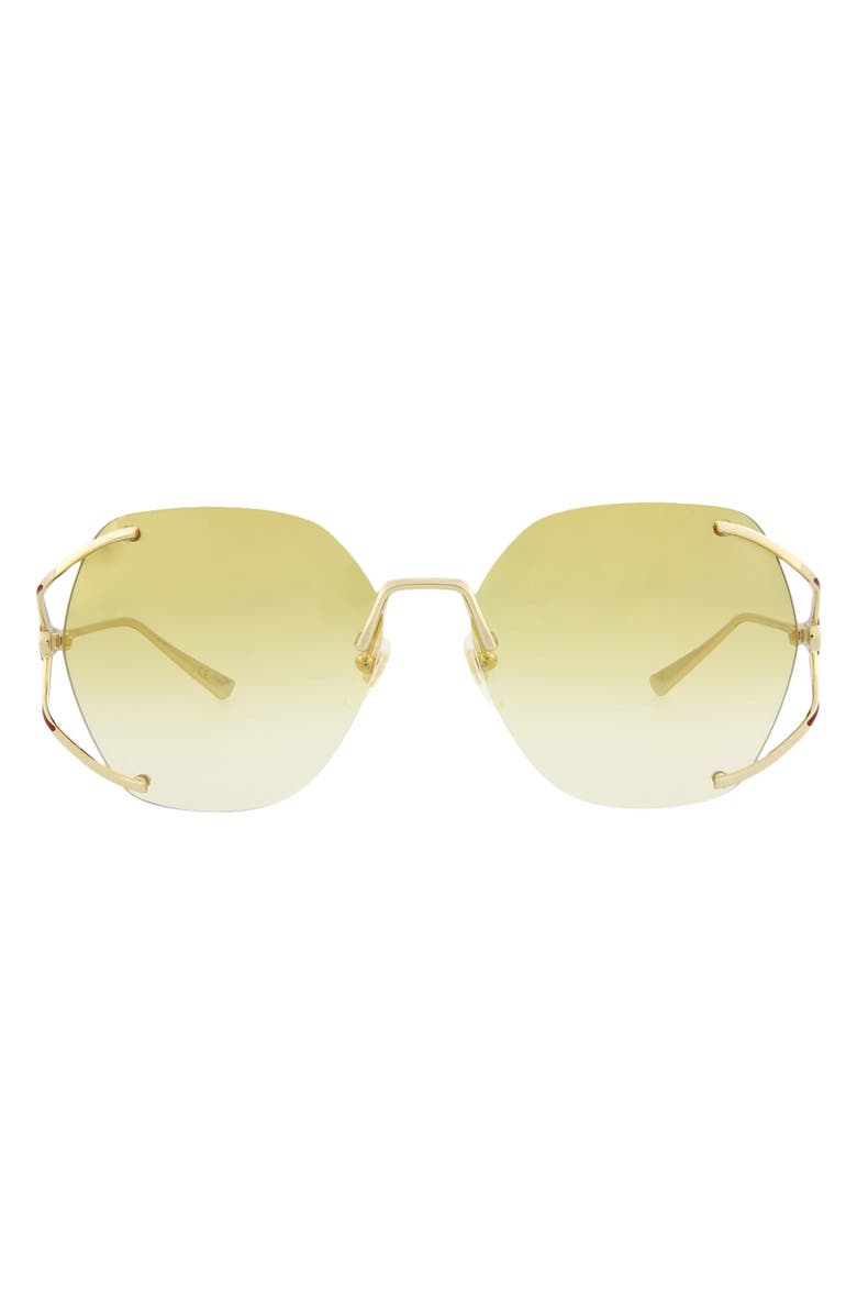 Gucci Novelty 59mm Round Sunglasses, Main, color, Gold Gold Yellow