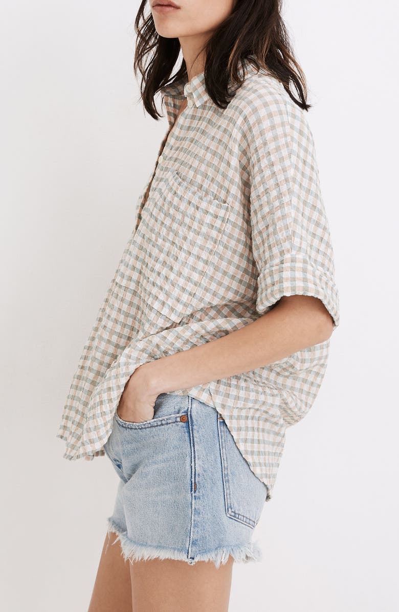 Madewell Gingham Seersucker Daily Shirt, Alternate, color,