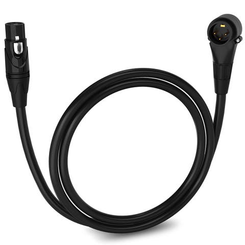 3 ft Right Angle XLR Cable, Male to Female, 3 Pin Microphone Cable