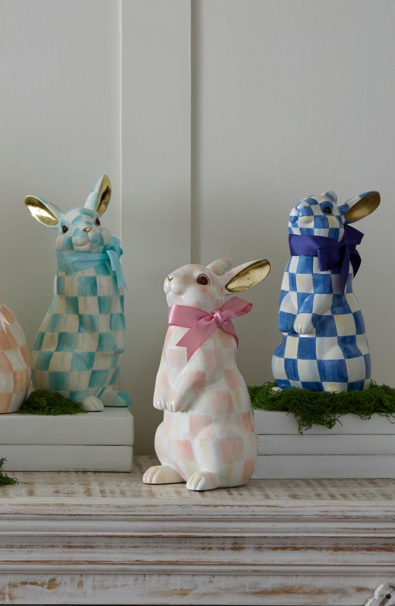 MACKENZIE CHILDS Royal Check Standing Bunny, Alternate, color, Blue
