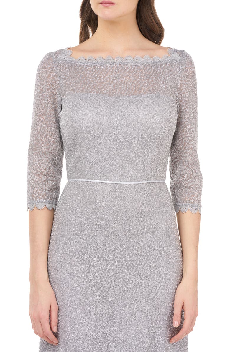 JS Collections Metallic Lace A-Line Gown, Alternate, color, 