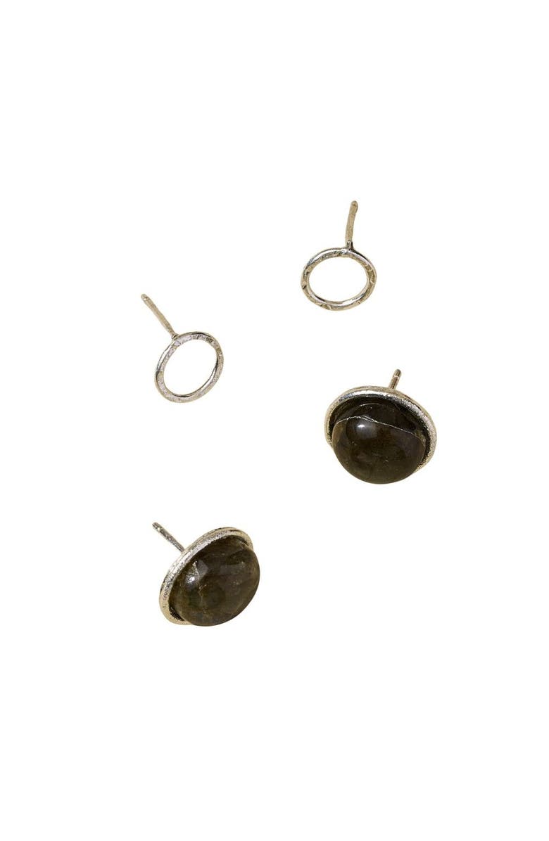 Matr Boomie Indali Labradorite Semiprecious Stud Earrings, Main, color, Black