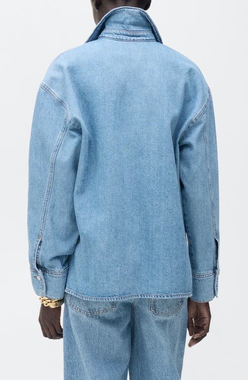 Shop Mango Denim Popover Top