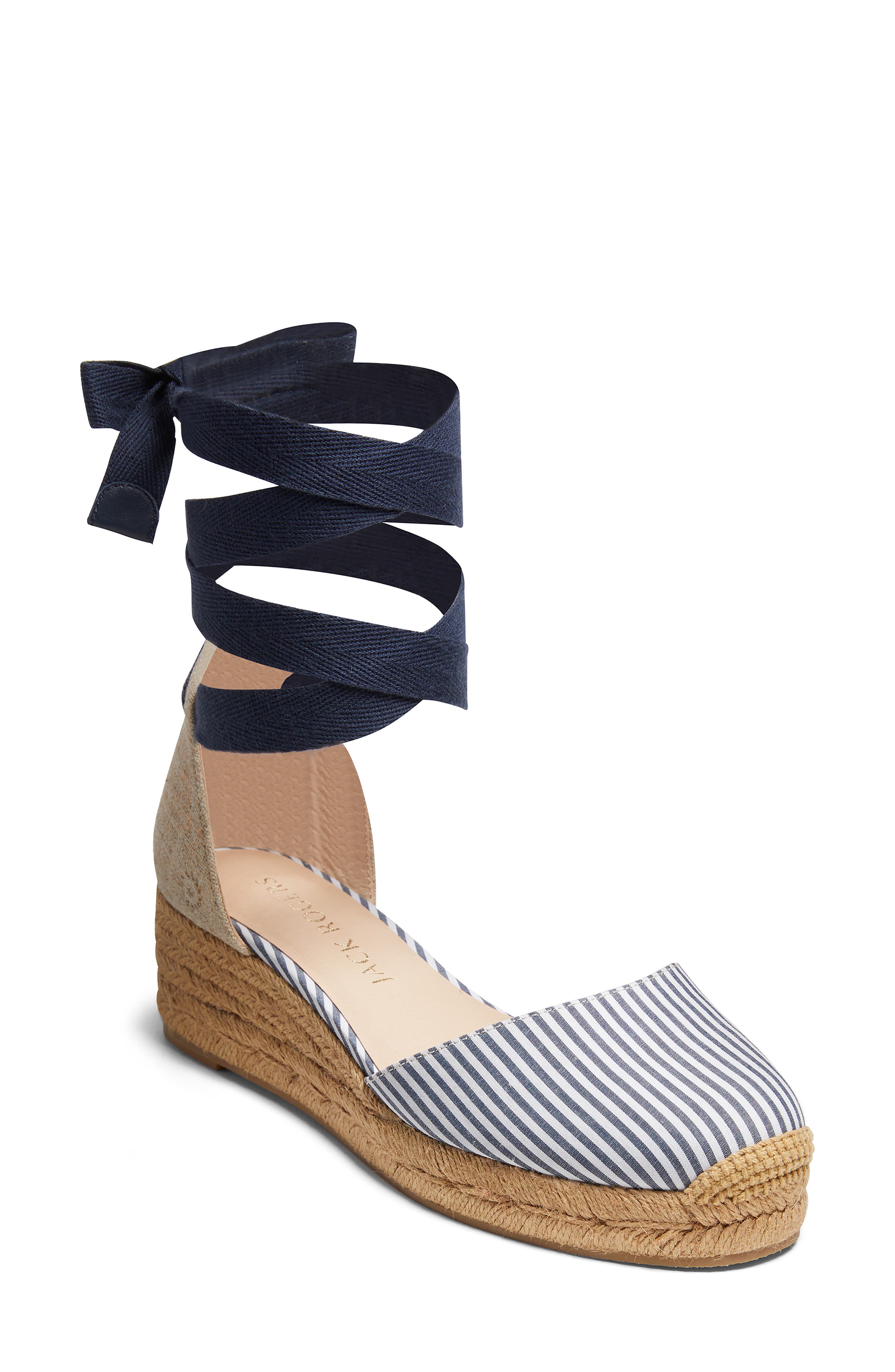 Jack Rogers Palmer Ankle Wrap Wedge Espadrille, Main, color, 