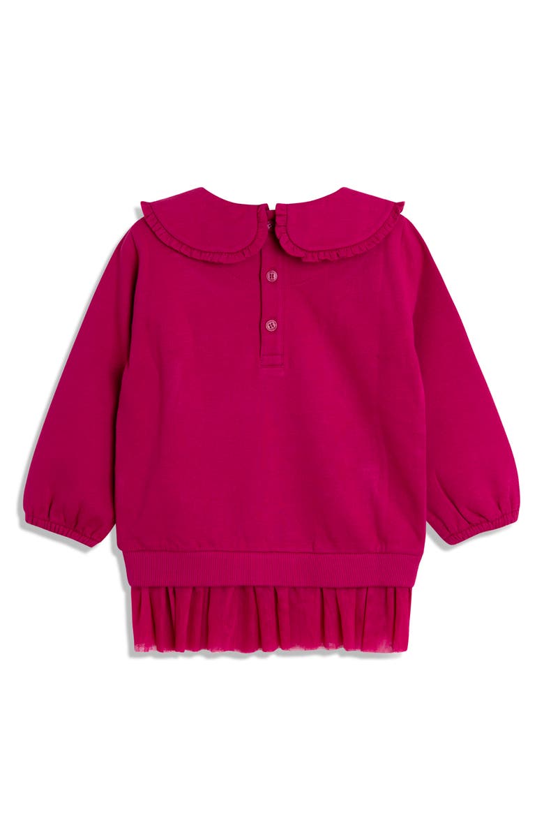 JOJO MAMAN BEBE Kids' Embroidered Fairy Tulle Accent Sweatshirt & Leggings Set, Alternate, color, Raspberry