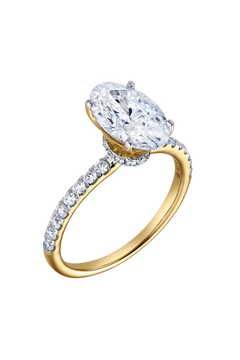 Adriana 14K Yellow Gold Oval Lab Grown Diamond Hidden Halo Engagement Ring - 2.35 Ct, Alternate, color, 14K Yellow Gold