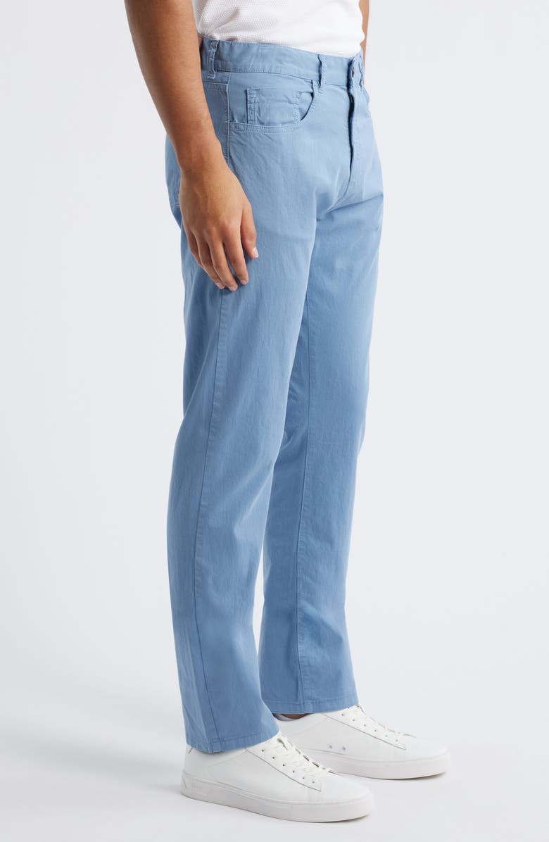 Canali Regular Fit 5-Pocket Cotton Stretch Twill Pants, Alternate, color, Light Blue
