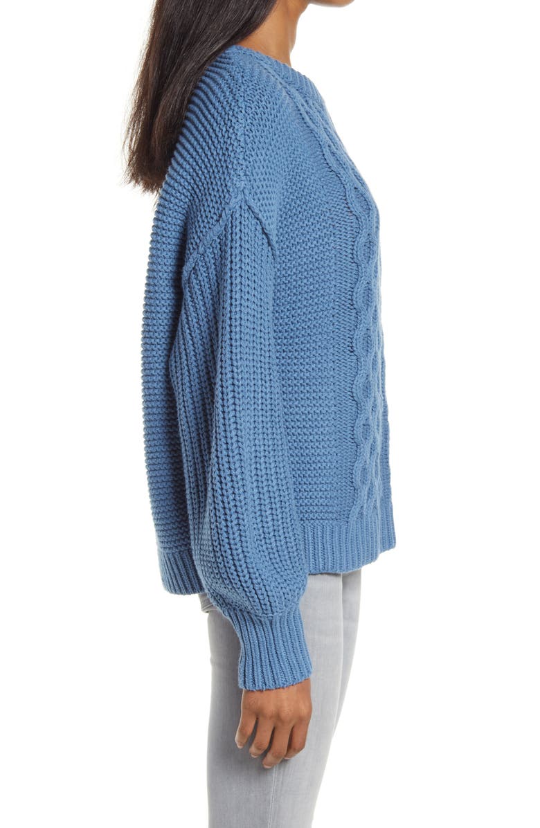 Free People Dream Cable Crewneck Sweater, Alternate, color, 