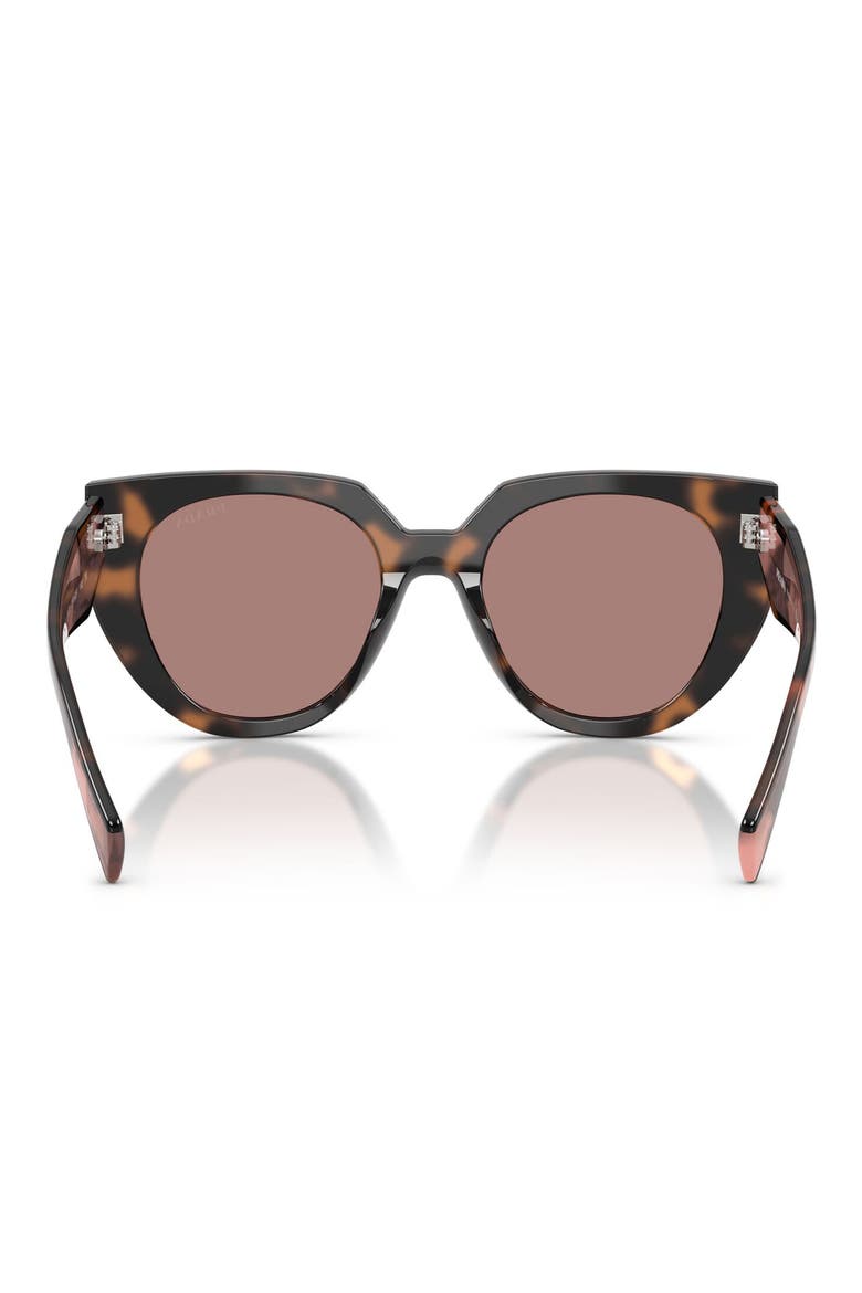 52mm Cat Eye Sunglasses, Alternate, color, MAUVE TORTOISE / LIGHT BROWN