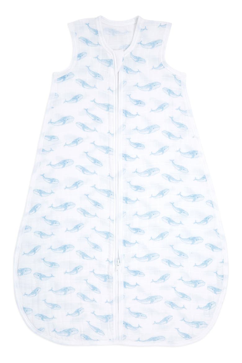 Organic Cotton Muslin Wearable Blanket, Main, color, OCEANIC BLUE