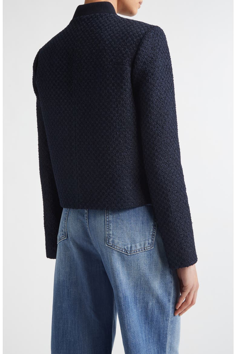 Bouclé Knit Bomber Jacket, Alternate, color, 11 BLUE