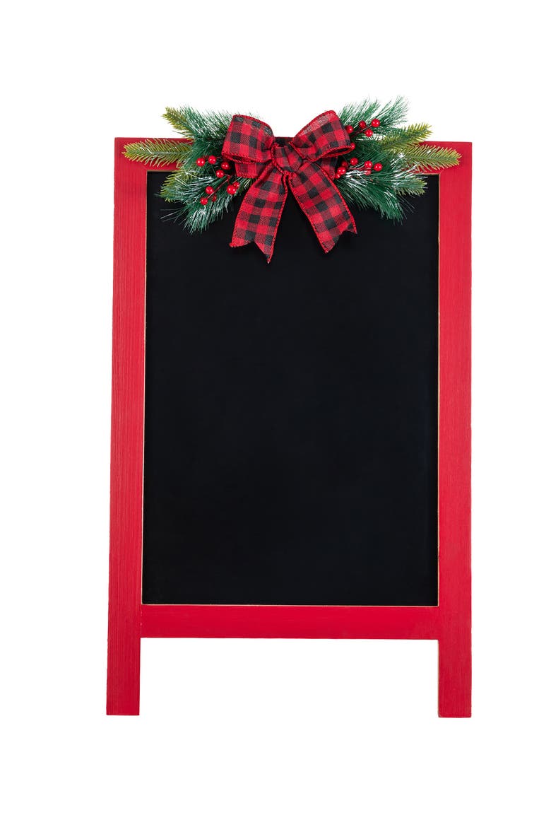 24"H Christmas Wooden Easel Porch Decor, Main, color, Red