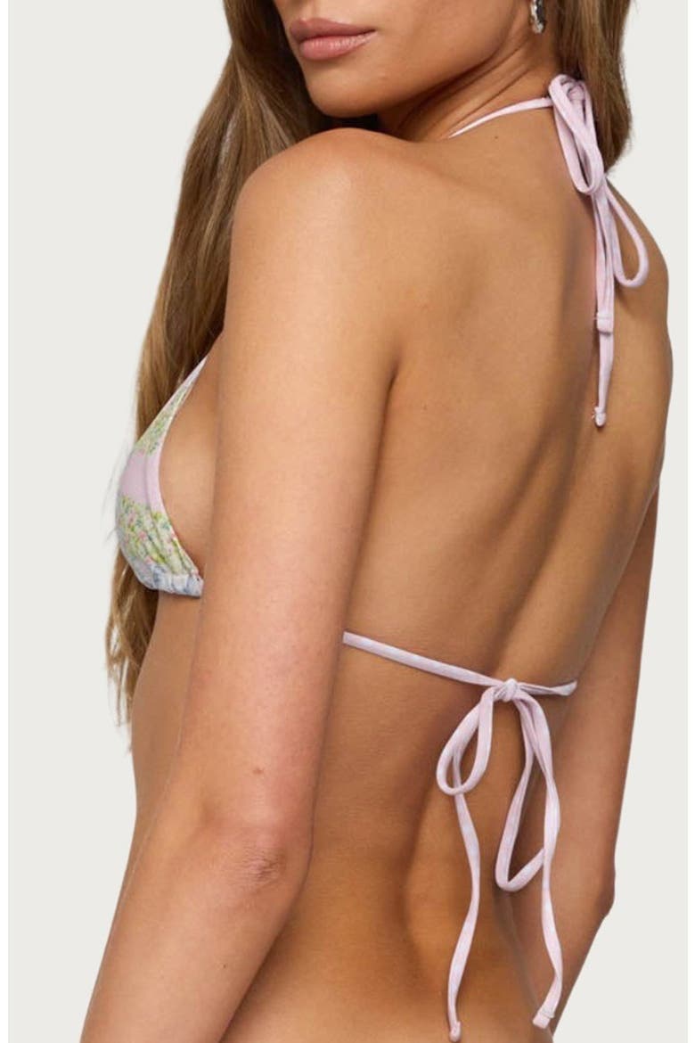 Patchwork Triangle Bikini Top, Alternate, color, MIX