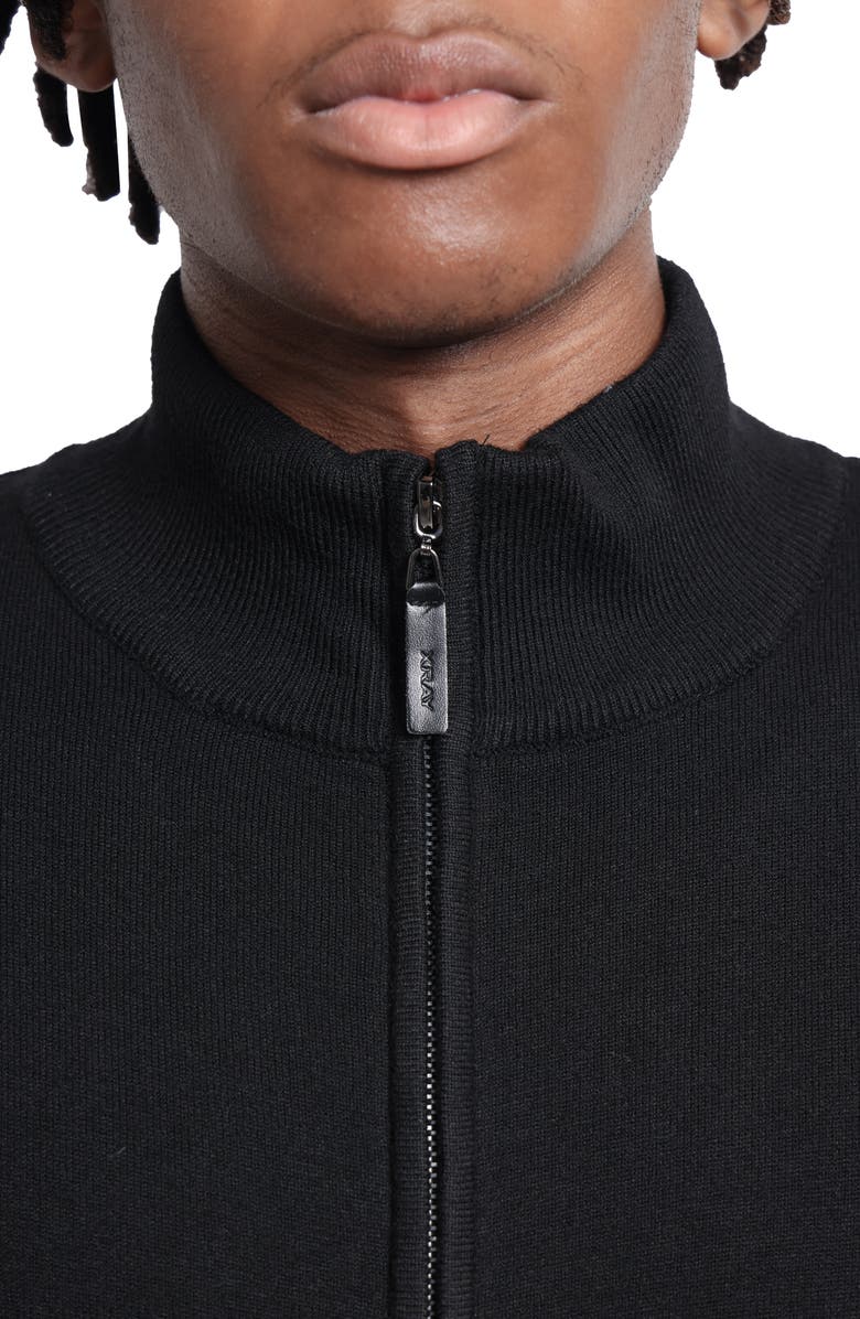 XRAY Mock Neck Full Zip Sweater, Alternate, color, Black