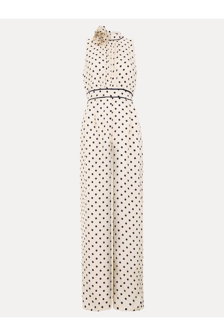 Marilee High-Neck Pleated Front Jumpsuit, Alternate, color, Ivory