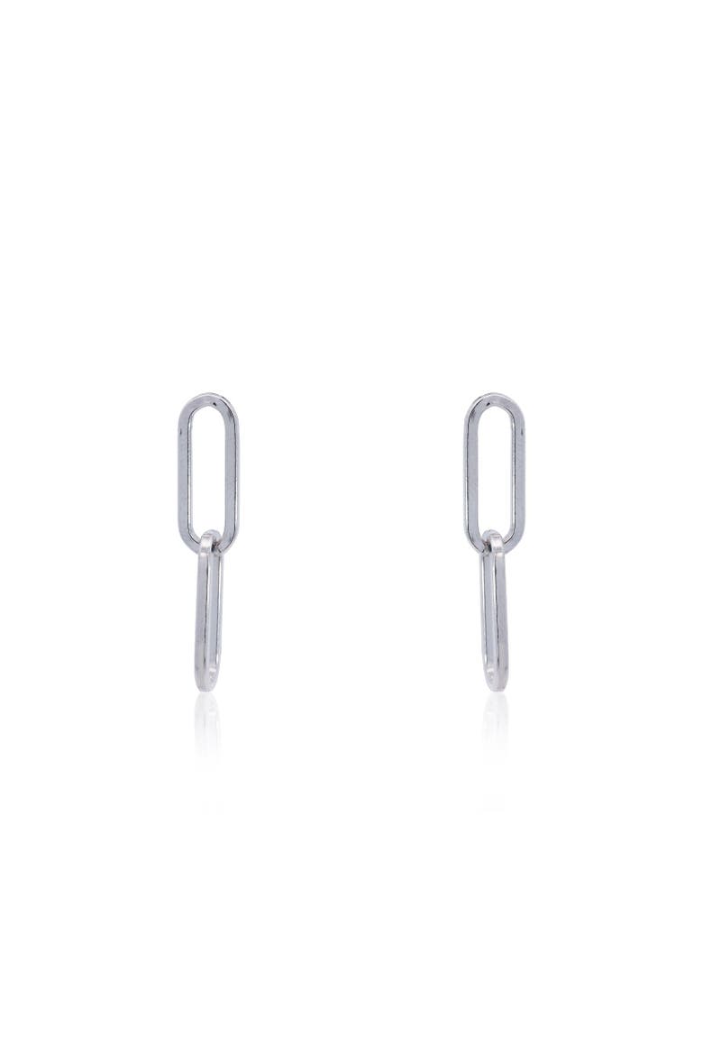 Double Paperclip Link Drop Earrings, Alternate, color, Sterling Silver
