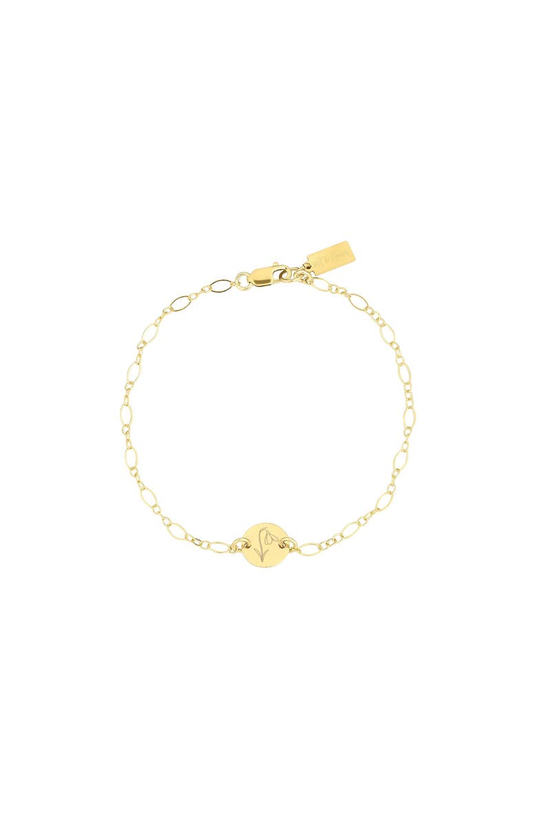 Set & Stones Lily Birth Flower Bracelet, Main, color, Gold / January
