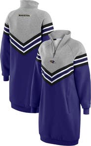 WEAR by Erin Andrews Women's WEAR by Erin Andrews Purple/Heather Gray Baltimore Ravens Chevron Stripe Dress