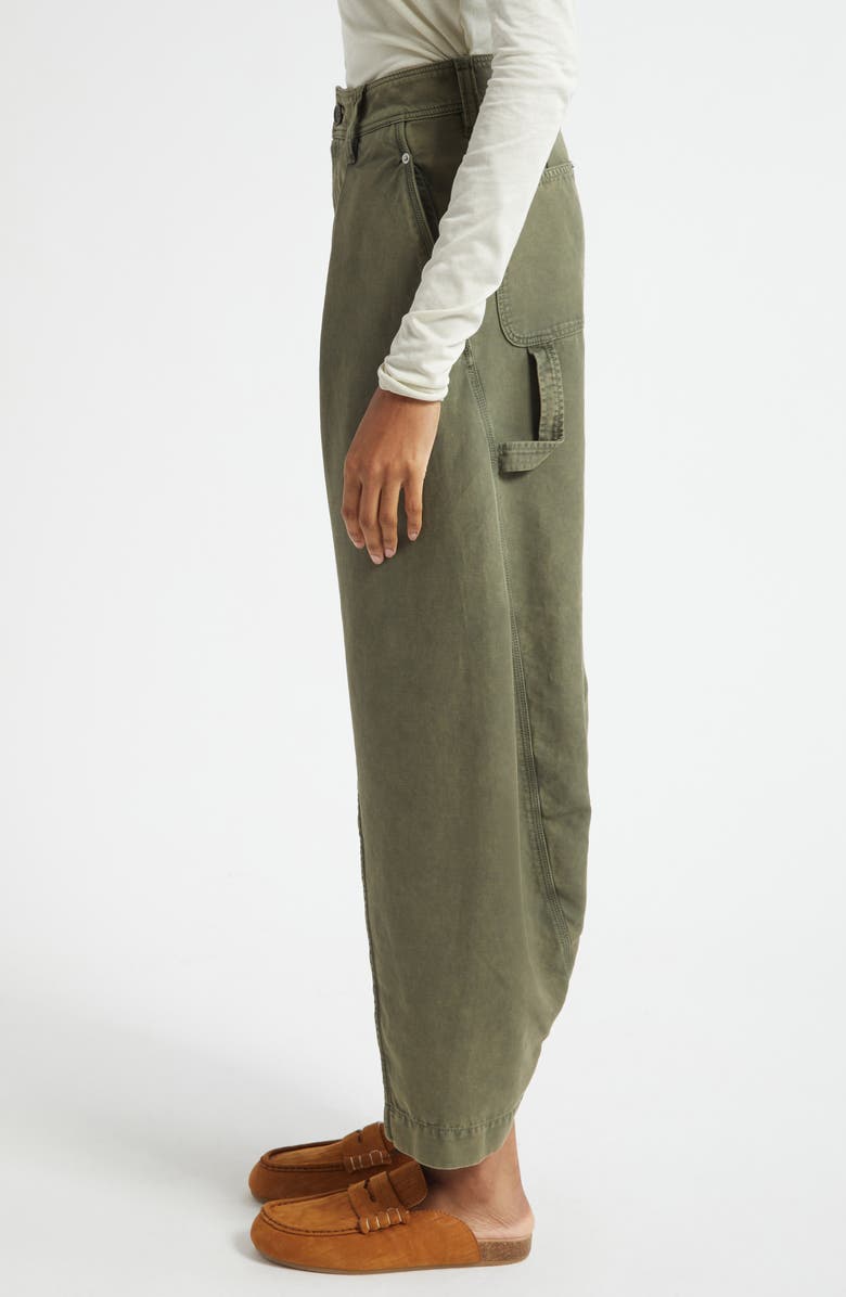 JW Anderson Twisted Seam Pleated Wide Leg Trousers, Alternate, color, 595 Olive
