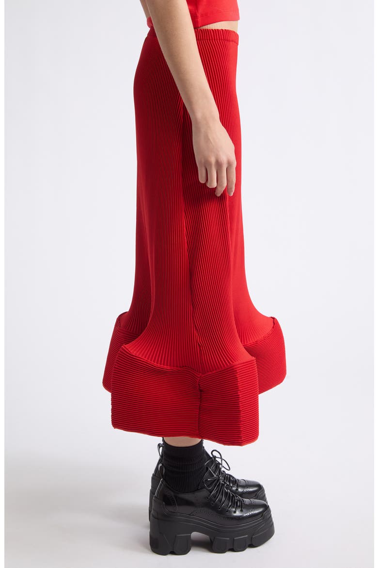 Wavy Ripple Skirt, Alternate, color, BOLD RED