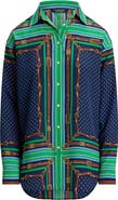Lauren Ralph Lauren Kotta Mixed Print Crêpe de Chine Button-Up Shirt