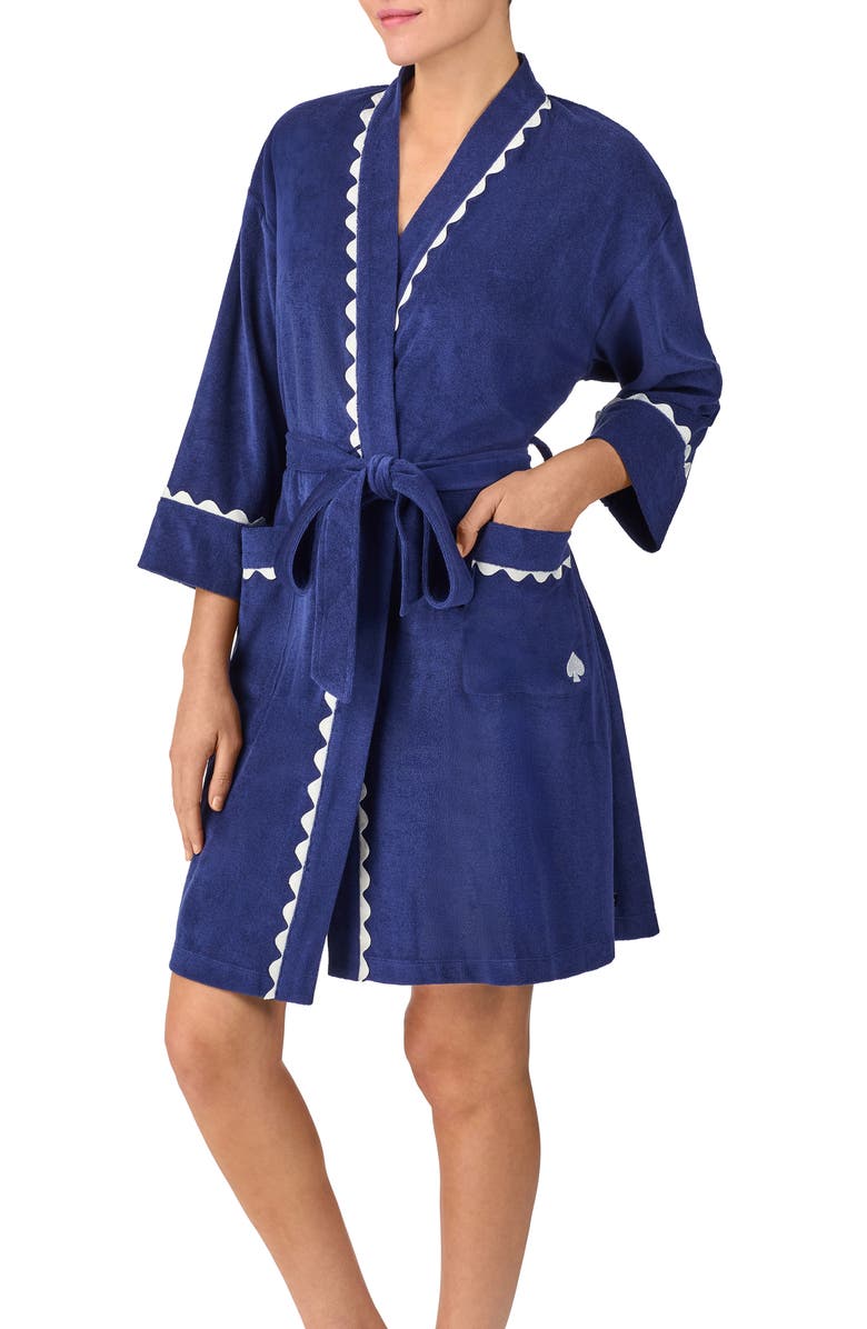 Kate Spade New York french terry short robe, Alternate, color,