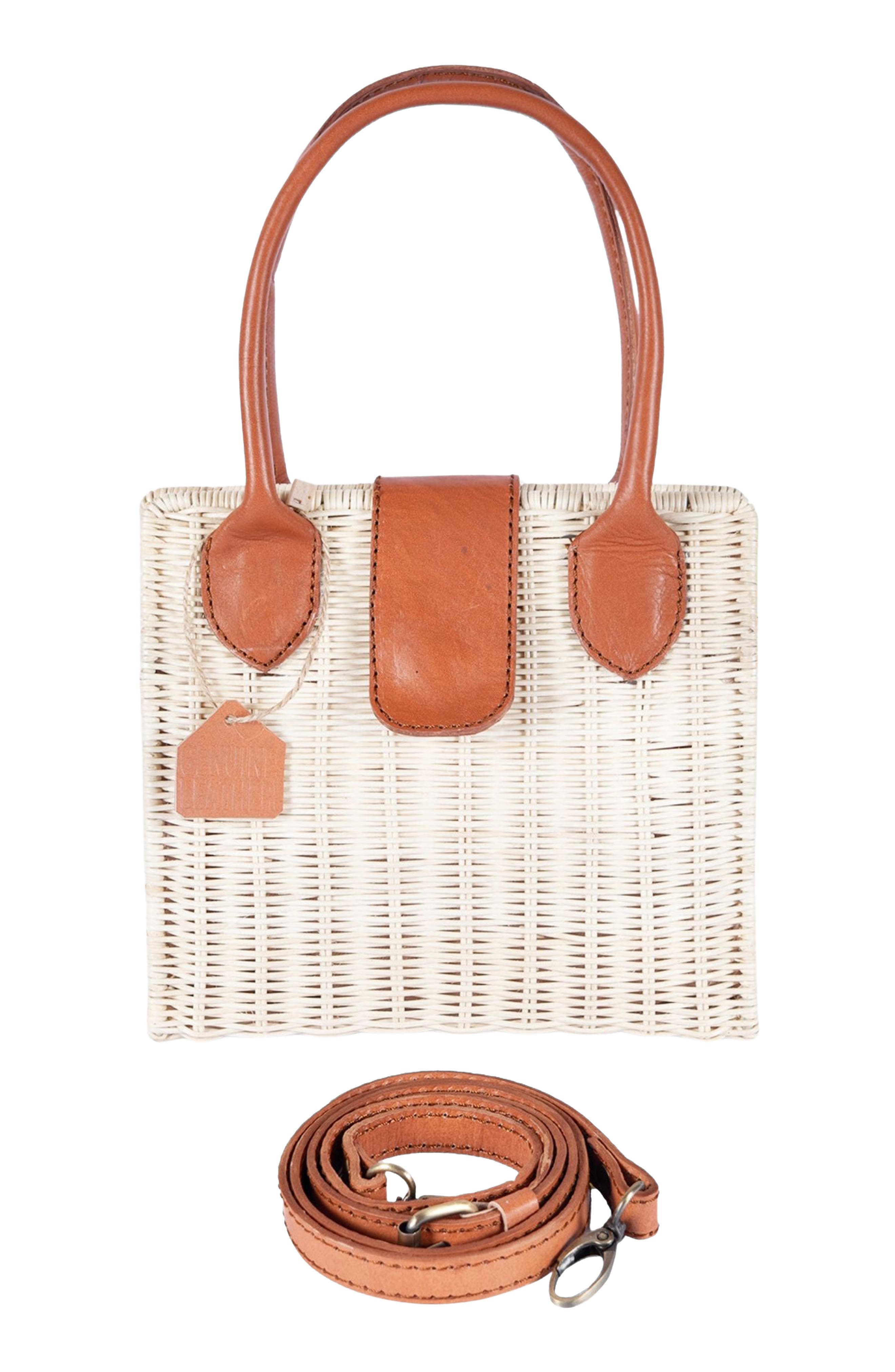 Jelavu Piper Handwoven Rattan Tote Bag, Alternate, color, Tan