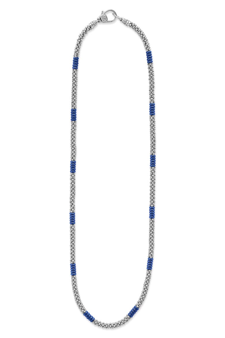 Blue Caviar Ceramic Station Necklace, Main, color, BLUE