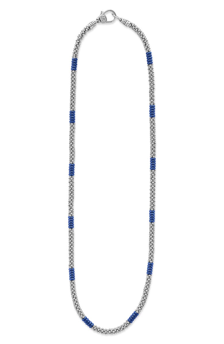 LAGOS Blue Caviar Ceramic Station Necklace, Main, color, Blue