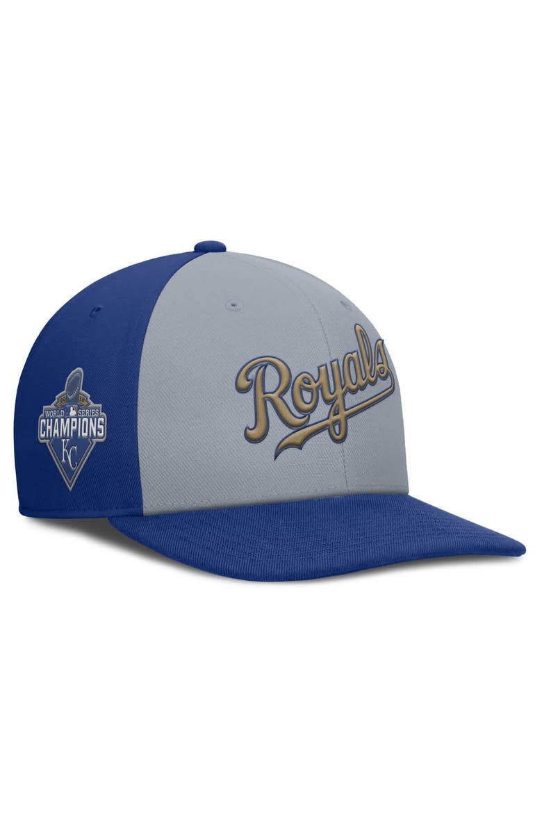 Nike Men's Nike Gray/Royal Kansas City Royals Pro Performance Snapback Hat, Main, color, Gray