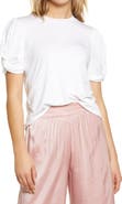 English Factory Twisted Sleeve Stretch Knit Top