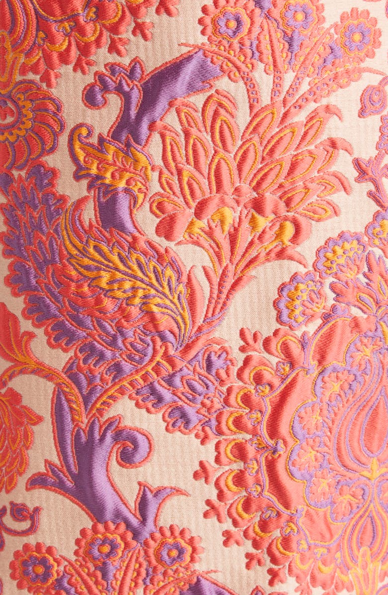 Etro Paisley Metallic Brocade Midi Dress, Alternate, color, 