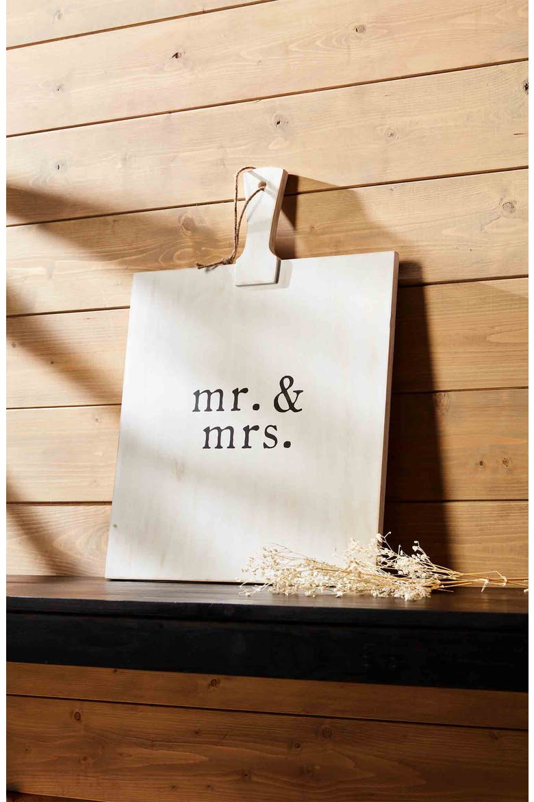 Mr. & Mrs. Square Serving Board, Alternate, color, WHITE