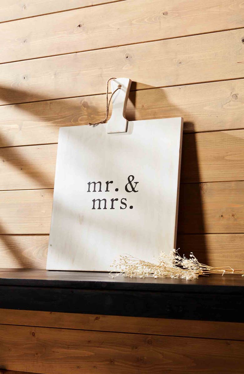 Mud Pie Mr. & Mrs. Square Serving Board, Alternate, color,