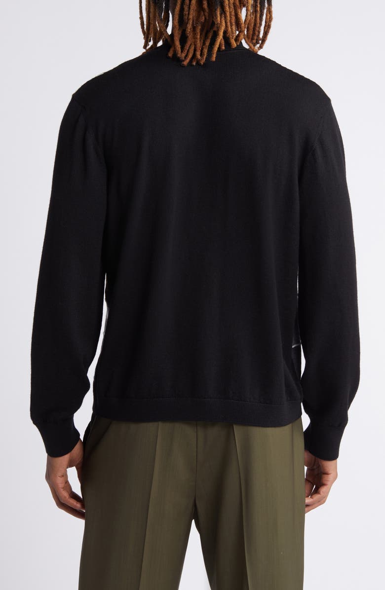 Officine Générale Brennan Check Collared Wool Cardigan, Alternate, color,