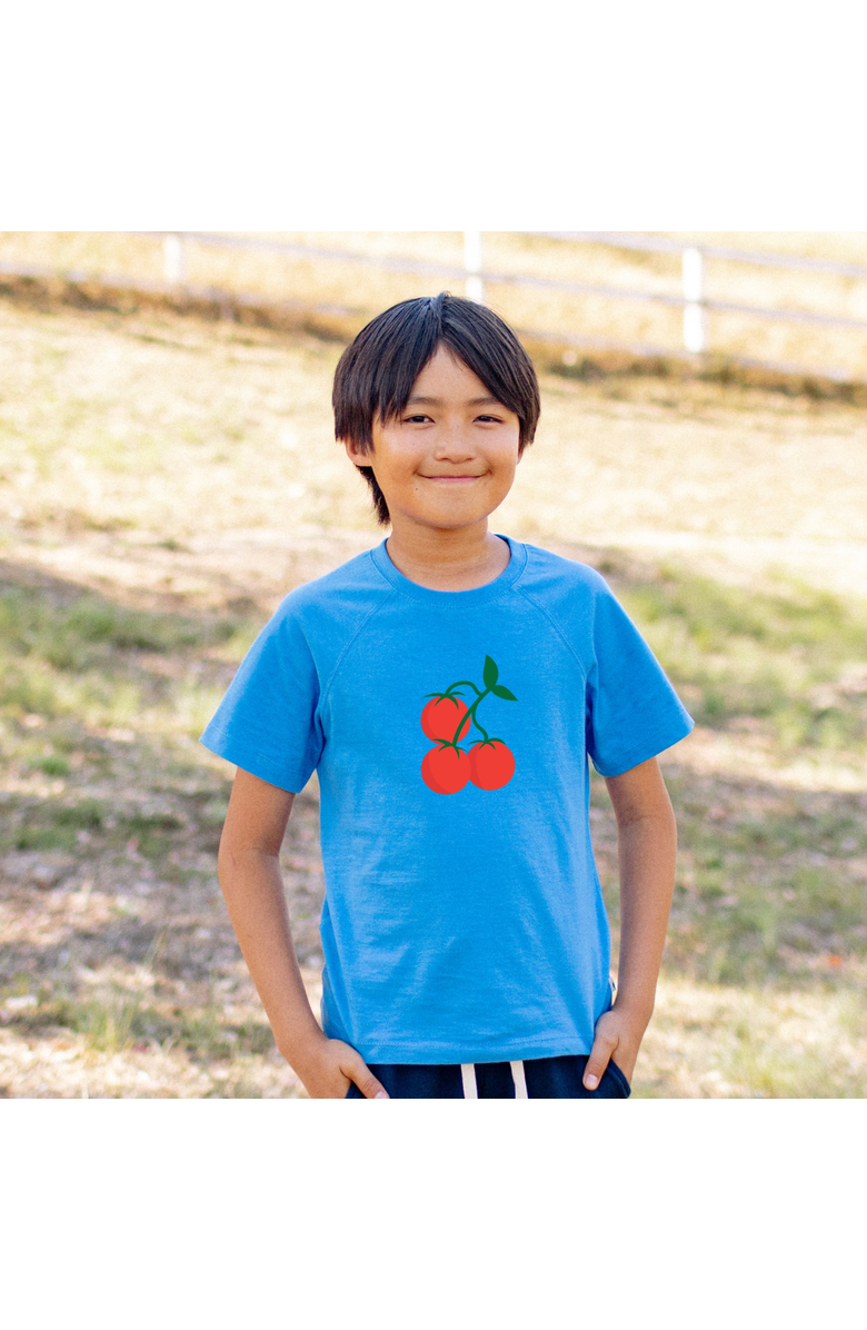 Jackalo Kids' Organic Cotton Tomatoes Graphic T-Shirt, Alternate, color, Blue