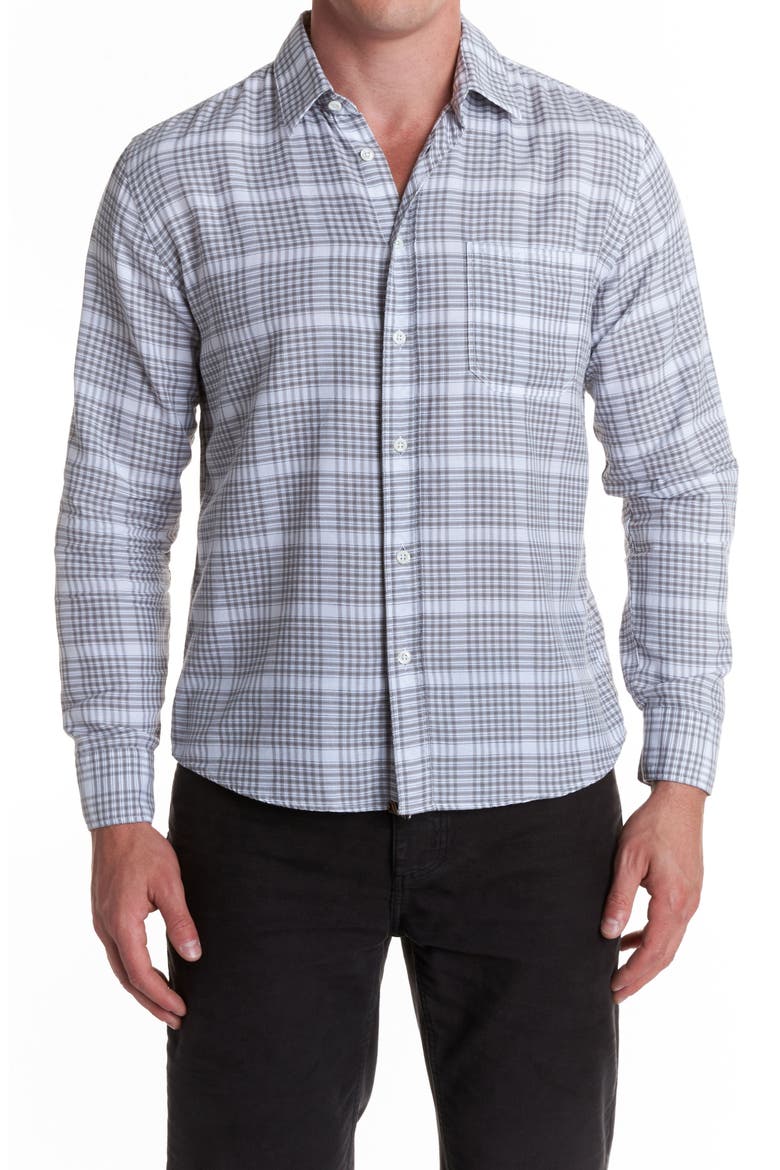 Tuscumbia Plaid Button-Up Shirt, Main, color, WHITE/ GREY