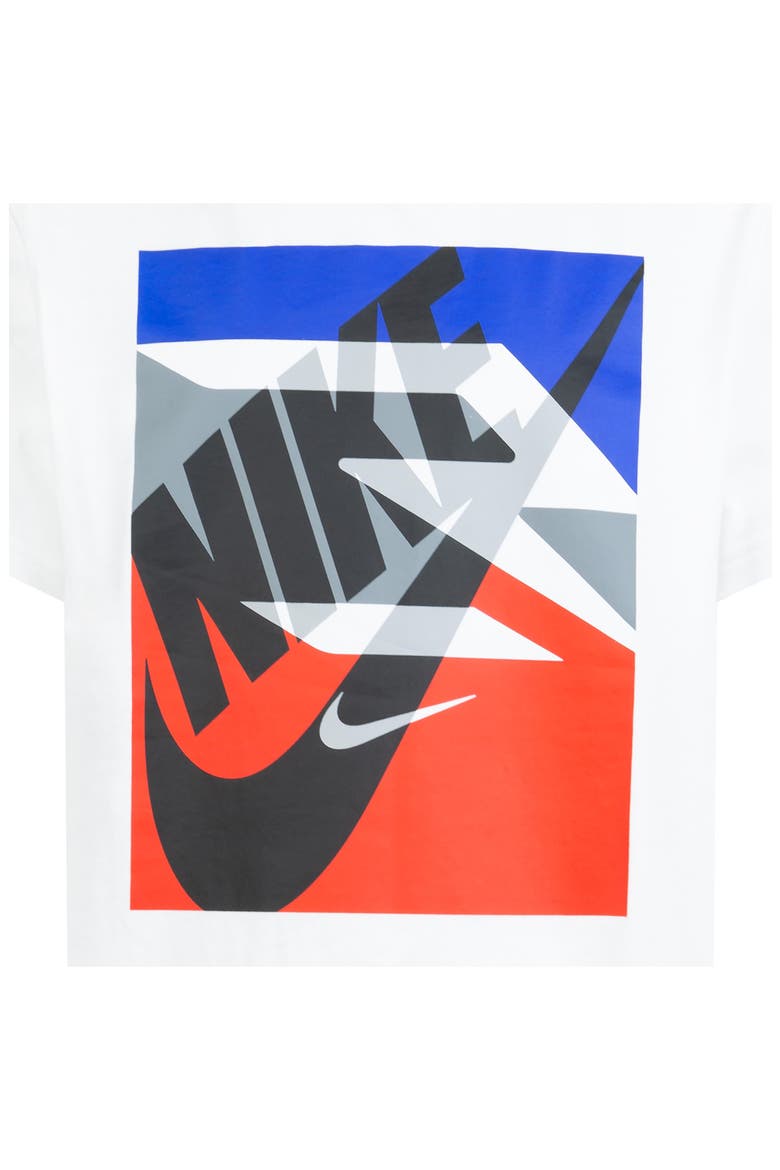 Kids' RWB Gradient Box Logo Graphic T-Shirt, Alternate, color, WHITE/ RACER BLUE